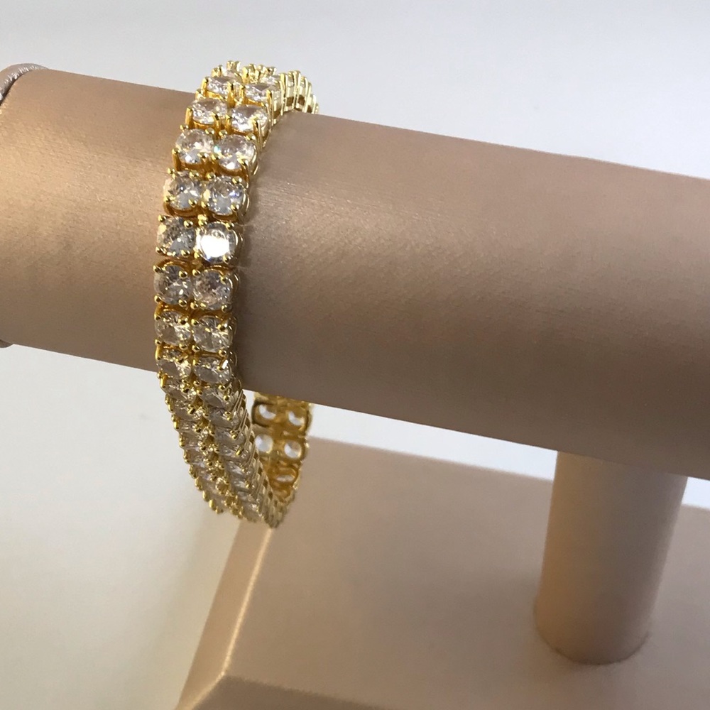26ct Double Row Tennis Bracelet - Picture 4 of 9